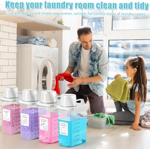 4 Pack Laundry Detergent Dispenser 61oz Plastic Liquid Detergent Dispenser - Image 6