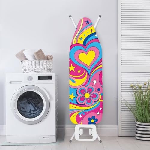 Hippie Floral Love Print Ironing Board Cover Hook & Loop Elastic Edge Easy to - Image 4