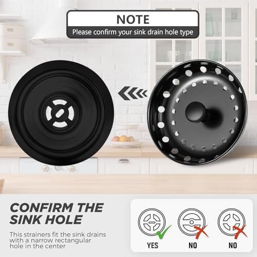 Retisee 2 Pcs Kitchen Sink Stopper Strainer Stainless Steel Drain Strainers - Image 3