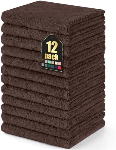 Homaxy 12 Pack Super Soft Absorbent Dish Cloths by Homaxy
