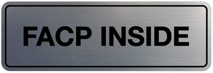 Signs ByLITA Standard FACP Inside Sign | Fire Safety Signage (Brushed Silver) - Small 1 Pack