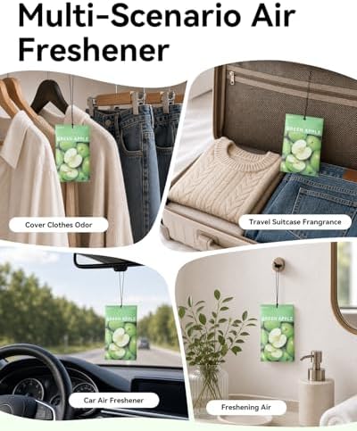 MYARO 20Pcs Green Apple Scented Sachets, Closet Deodorizer Car Freshener - Image 3