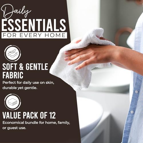 DAN RIVER 12 Pack Cotton Wash Cloths Set - Image 3