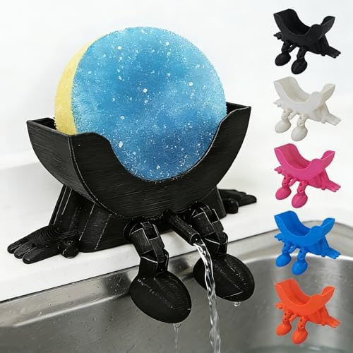 Cute Smiley Sponge Holder, Kitchen Sink Caddy by TydonGuardian