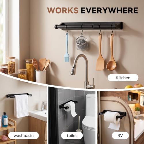 Paper Towel Holder Under Cabinet, Aluminum Alloy Wall Mount Paper Towel Holder - Image 3