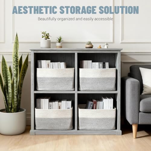 5 Pack Woven Storage Baskets, Decorative Storage Bins - Image 2