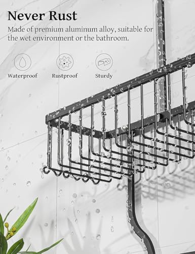 YASONIC Never Rust Shower Caddy Hanging, Aluminum Shower Racks - Image 3
