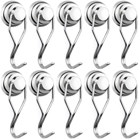 E BAVITE Magnetic Hooks 80LBS Swivel Swing Magnet Hooks Heavy Duty 10 Pack by EBAVITE