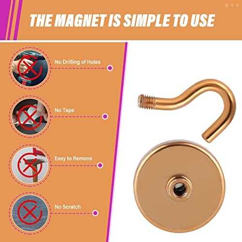 Neosmuk Magnetic Hooks, 130lb Heavy Duty, 10 Pack - Image 6