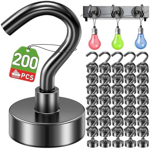 200 Pack Magnetic Hooks for Cruise Cabins 30lbs Heavy Duty Magnet by MUKFIRM
