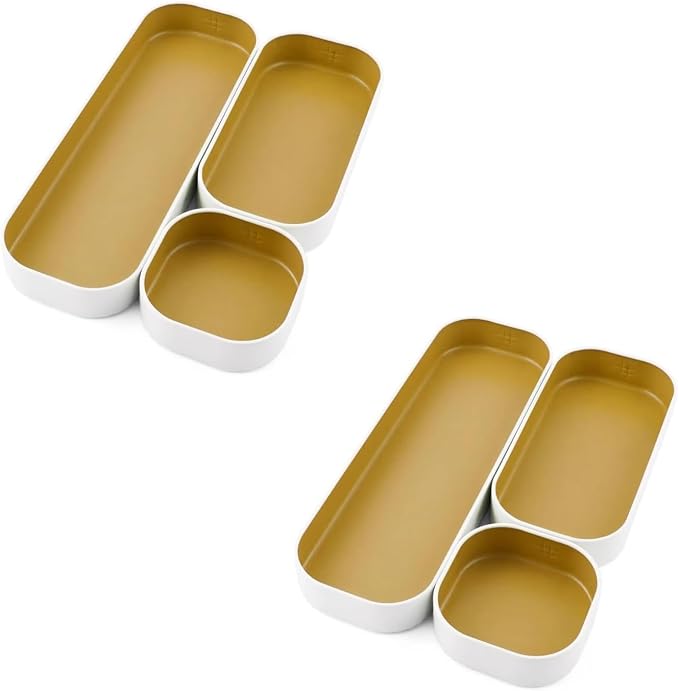 Three by Three Seattle Metal Drawer Organizer Tray Set, makeup & office drawers - Image 5