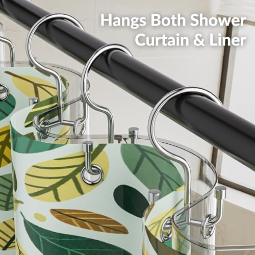 OEH Shower Curtain Hooks, Durable Silver Shower Curtain Hooks Rust Proof - Image 6