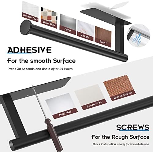 ASTOFLI Paper Towel Holder Under Cabinet No Drilling, Self Adhesive Paper Towel - Image 4
