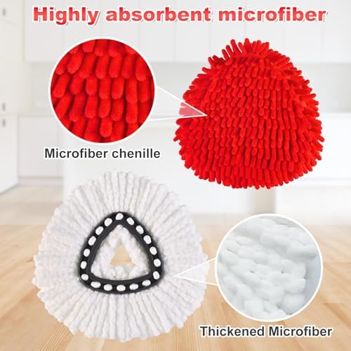 Mop Replacements Heads for OCedar EasyWring, 3 Microfiber Head Refills and 3 - Image 3