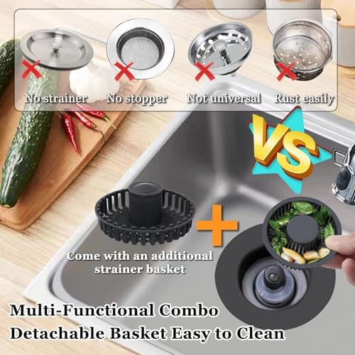 BAOLSLS 3 in 1 Kitchen Sink Stopper, Pop Up Kitchen Sink Drain Strainer - Image 3