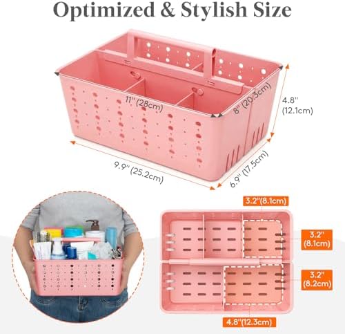 Lifewit Portable Shower Caddy, Plastic Basket Organizer, 2 Pack, Slate Blue - Image 2