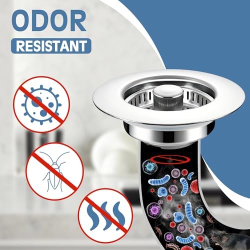 TGOSOMT Kitchen Sink Drain Strainer Stopper, Anti-Clog & Quick Drain - Image 4