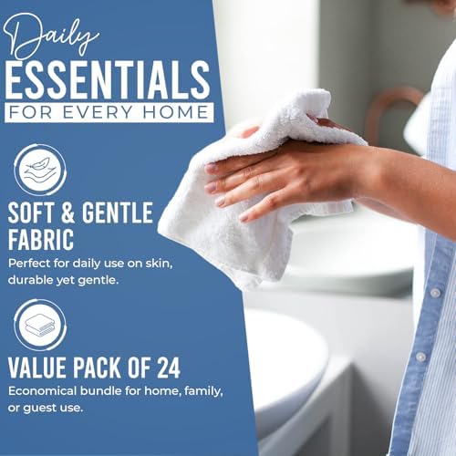 DAN RIVER 24 Pack Cotton Wash Cloths Set - Image 3