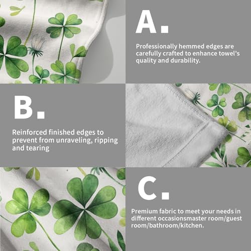 Saint Patrick Day Hand Towels for Bathroom Lucky Clover Shamrocks Daisy - Image 5