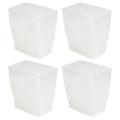 iDesign Small Plastic Bathroom Trash Can, Slim Rectangle, Frost | Bedroom by iDesign