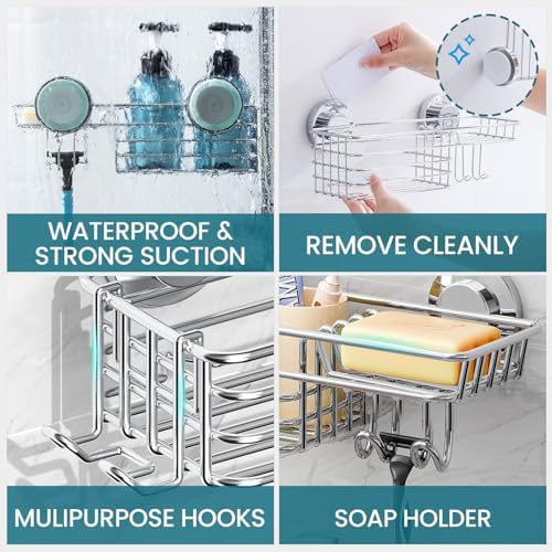 TAILI Shower Caddy Suction Cup 2 Pack - Image 4