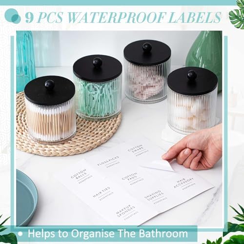4 Pcs Plastic Holder Dispenser Bathroom Jars - Image 3