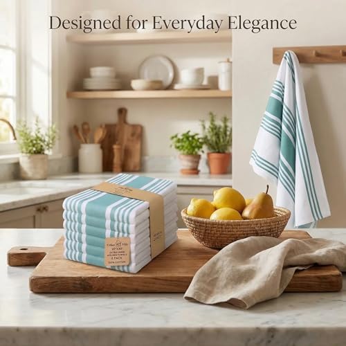 Urban Villa Kitchen Towels Cotton Dish Towels 20”x30” Aqua - Image 5