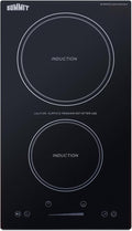 Summit 12" Induction Cooktop, 2 Cooking Zones, 115V Electric Cooktop With 30-Minute Safety Shutoff, ADA Compliant Design, Black - SINCH115V2B