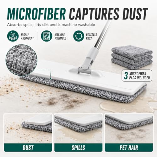 Flat Mop and Bucket Set, Self-Wringing Floor Mop - Image 4