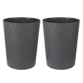Plastic Small Bathroom Trash Can Wastebasket Garbage Can, Dark Grey, 2 Pack | by UUJOLY