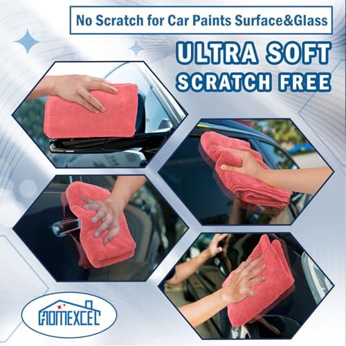 HOMEXCEL Professional Large Microfiber Car Drying Towels 2 Pack - Image 6