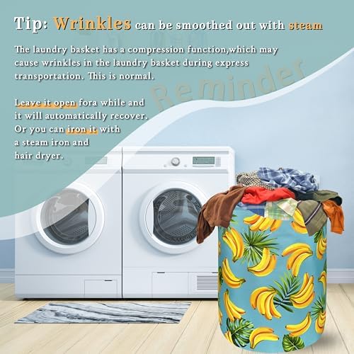 Banana Laundry Basket Oxford Cloth Foldable Hamper 18.9x16.5 Inch - Image 6