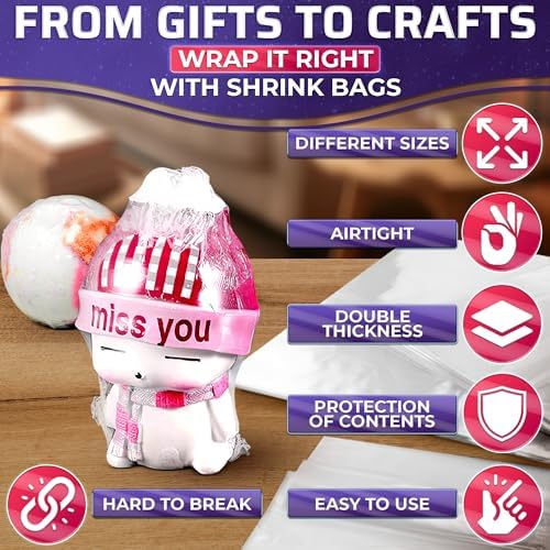 200 Pcs Heat Shrink Wrap Bags, 3 Sizes - Image 4