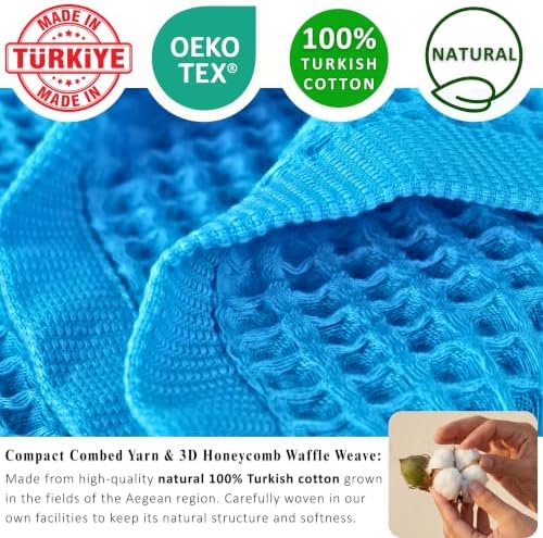 PÜSKÜL Natural 100% Turkish Cotton Waffle Bath Towels Set of 2, Extra-Large - Image 3