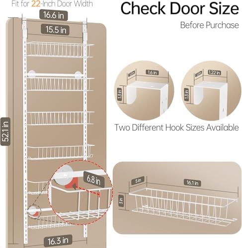 Delamu Adjustable Cabinet Door Organizer, 6-Tier Hanging Spice Rack Organizer - Image 3