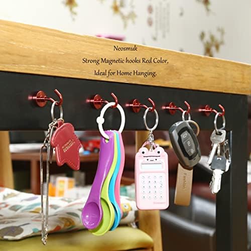 Neosmuk Magnetic Hooks Cruise Ship Essential, 30lb+ Red, 5 Pack - Image 6
