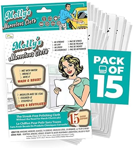 Molly's Marvelous Cloth, Streak-Free, Lint-Free Microfiber Cleaning Cloth by HomeSpirit