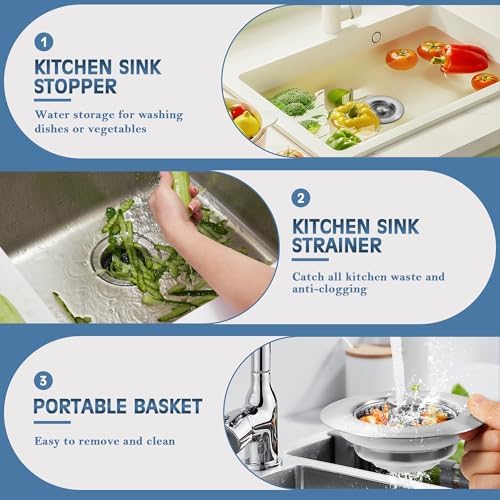 TGOSOMT Kitchen Sink Drain Strainer Stopper, Anti-Clog & Quick Drain - Image 6