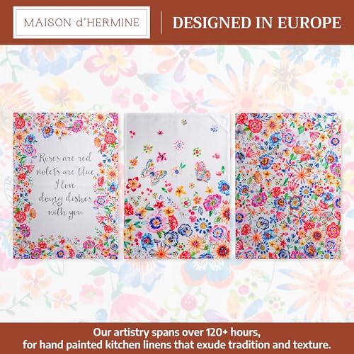 Maison d' Hermine Kitchen Towels Set of 3 Reusable 100% Cotton 27.50" x 20" - Image 2
