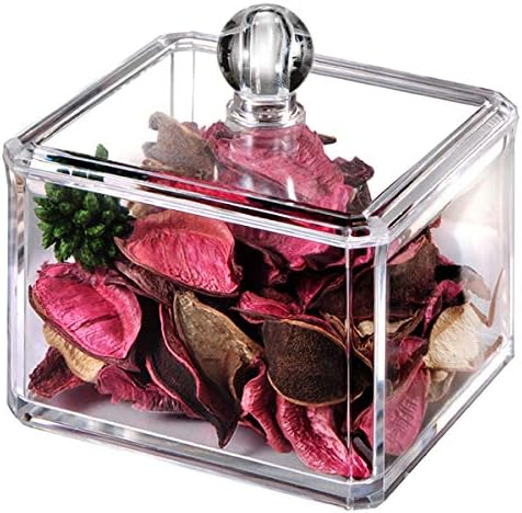 SheeChung Square Acrylic Qtip Holder, 1 Pack Bathroom Canisters - Image 3