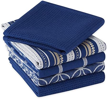 DII Assorted Woven Kitchen Set, Nautical Blue, 5 Piece - Image 3