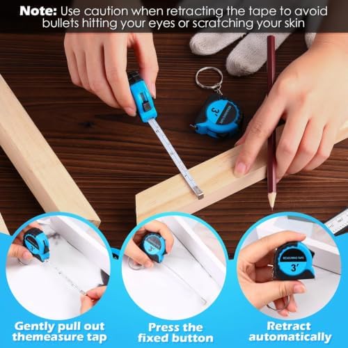 Kanayu Mini Tape Measure Keychains 3 ft Small Retractable Measuring Tape Bulk - Image 4
