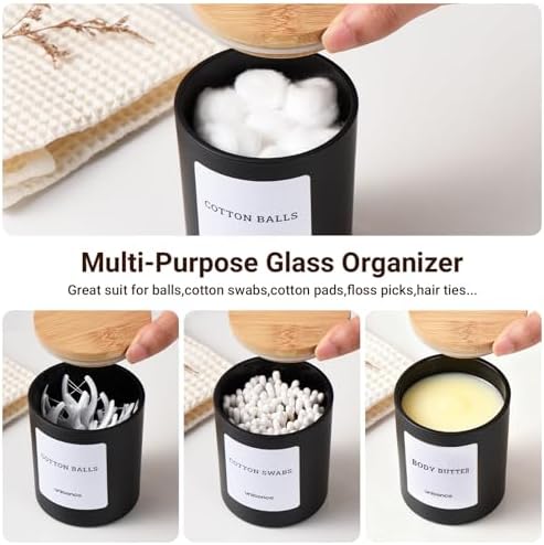 2 Pack Glass Qtip Holder Dispenser Set - Image 2
