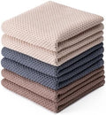 BOOMIBOO 6-Pack Dish Towels, 100% Cotton Waffle Weave, 13x28 in by BOOMIBOO
