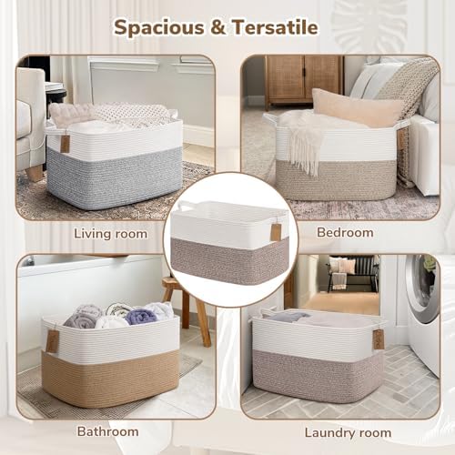 Goodpick 75L Extra Large Woven Rope Blanket Basket - Image 4