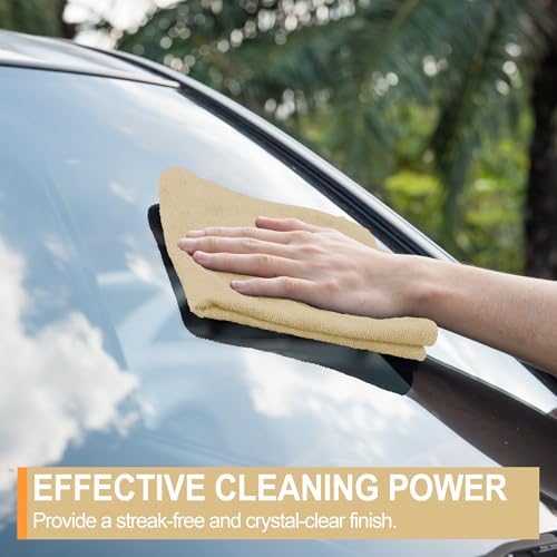 Microfiber Cleaning Cloth, 12 Pack Biege Cleaning Rags, Reusable Microfiber - Image 6