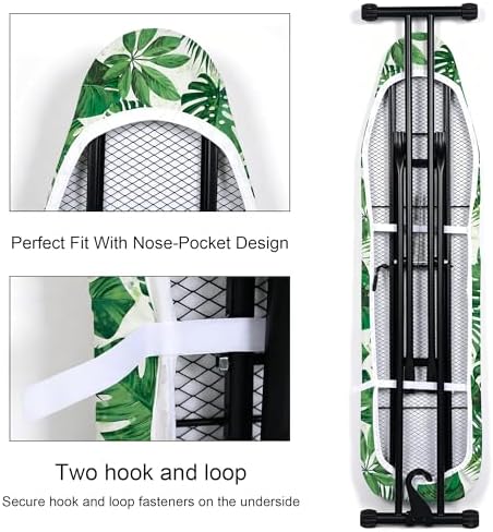 Floral Ironing Board Cover and Pad 15x54 Inch, 100% Cotton Surface Durable Iron - Image 3