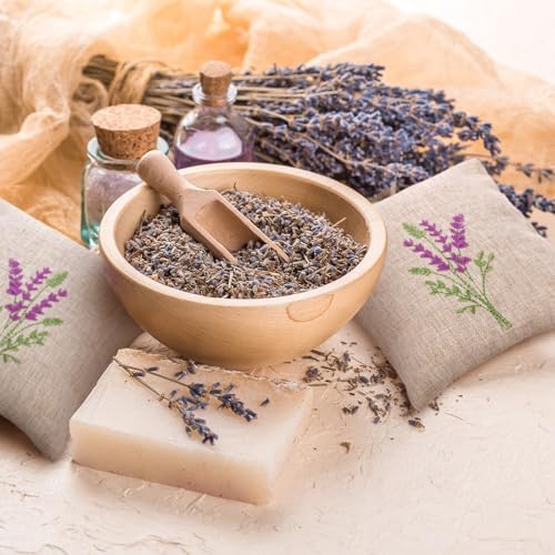 SATINIOR 6 Pack 6x6 Inch Embroidered Lavender Sachet Bags Sachet Empty Bags - Image 3
