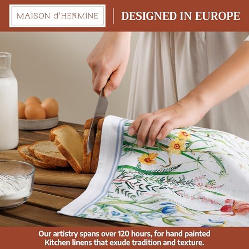 Maison d' Hermine Kitchen Towels Set of 6 Reusable 100% Cotton 27.50" x 20" - Image 3