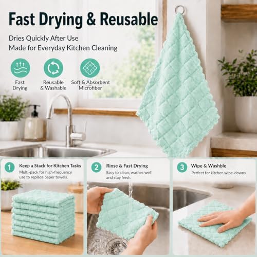 kimteny 12 Pack Dish Cloths for Washing Dishes - Image 5